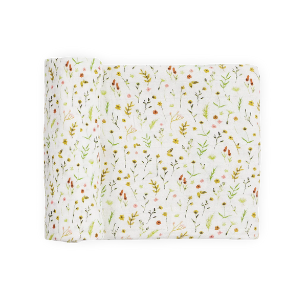 Floral Field Organic Cotton Muslin Swaddle