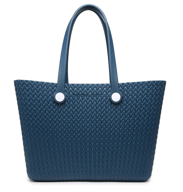 Carrie Textured Versa Tote - Dark Blue